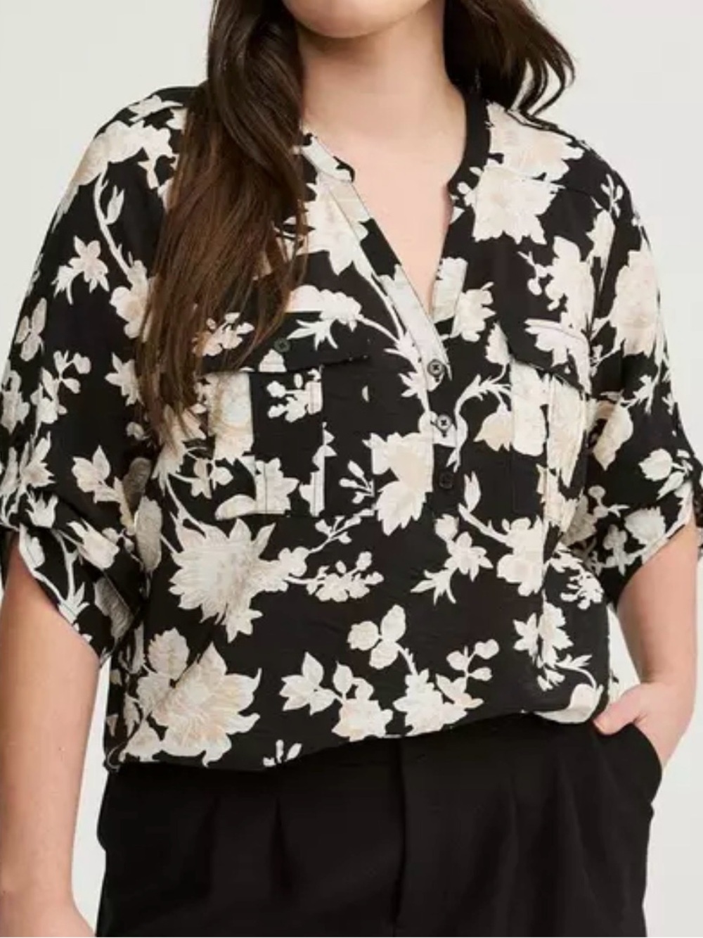 Torrid Harper 3/4 Sleeve Pullover Blouse Size 4(4X)